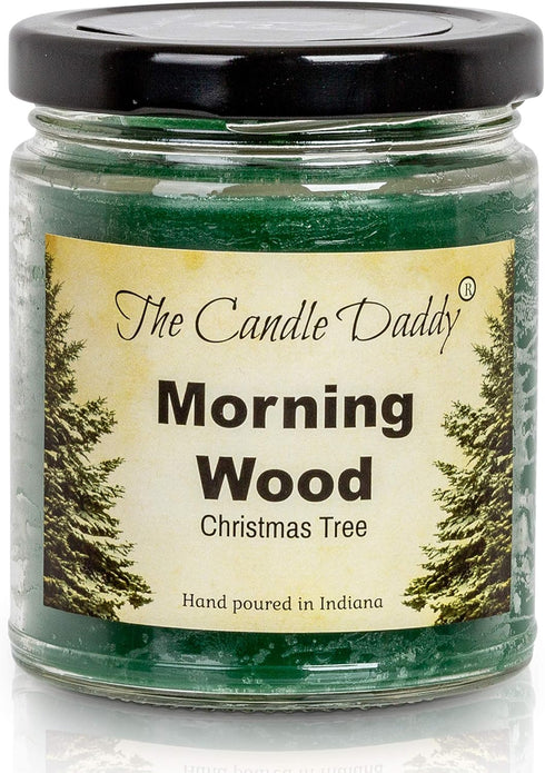 Morning Wood Christmas Tree & Pine Scented Candle, Funny Holiday Candle for Christmas, Hand Poured in USA, 6oz