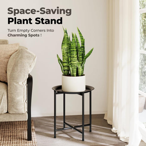 Bamworld Plant Stand Indoor Tall Plant Table for Large Plants Outdoor Plant Stool Metal Plant Holder for Patio Garden