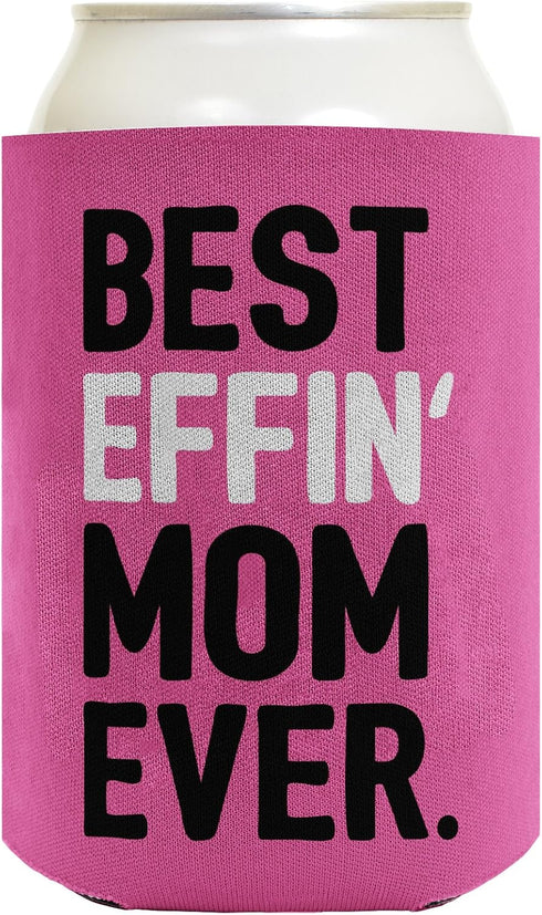 Mom Dad Gifts Best Effin' Mom and Dad Ever, Funny Announcement Gift Set, 2 Pack Can Coolie Drink Coolers