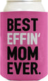 Mom Dad Gifts Best Effin' Mom and Dad Ever, Funny Announcement Gift Set, 2 Pack Can Coolie Drink Coolers