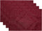 Elrene Home Fashions Caiden Elegance Damask Fabric Placemats, 13" x 19", Cranberry, Pack of 4