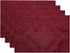 Elrene Home Fashions Caiden Elegance Damask Fabric Placemats, 13" x 19", Cranberry, Pack of 4