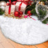 Christmas Tree Plush Skirts, 30 inches White Pure Long Haired Faux Fur Xmas Tree Skirt for Holiday Decorations