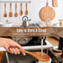 5 PCS Wooden Cooking Spoons, Natural Teak Kitchen Utensils, Smooth Non-Stick Surface, Soft Comfort-Grip