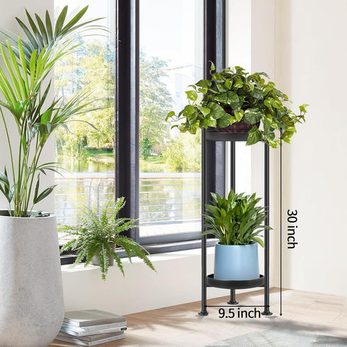 2 30'' Lilybud--lily Plant Stand Indoor Outdoor, Tier Iron Plant Stand, Tall Pedestal Stand Outdoor, Metal Flower
