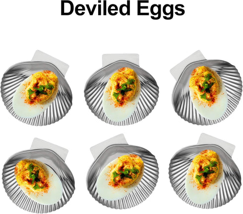 Outset Grillable Shells - Set of 12 All Purpose Grillable Stainless Steel Sea Shells