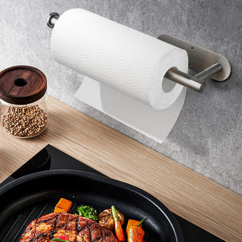 DR CATCH Paper Towel Rolls - for Kitchen, Self-Adhesive Under Cabinet,Both Available in Adhesive and Screws,Stainless