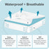 Bare Home Full Extra Long Mattress Protector - Premium 100% Waterproof, Cooling, Vinyl Free (Full XL, White)