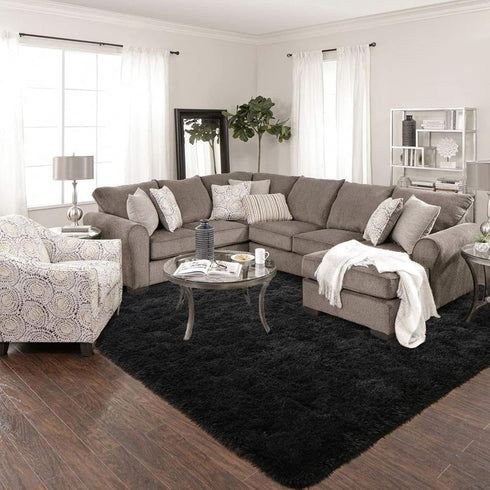 ISEAU Ultra Soft Fluffy Rug | 3 x 5 Feet Shaggy Area Rug for Bedroom, Living Room, Nursery, Black