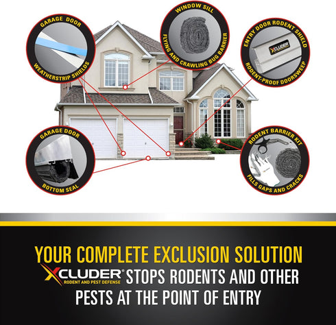 Xcluder Rodent Control Fill Fabric | Large DIY Kit | Inspection and Fit Tool, Stainless Steel Wool | Stops Rats and Mice