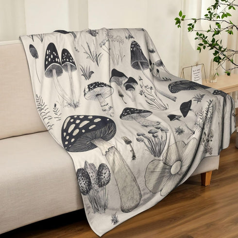 JIASTGO Cozy 40''X50'' Mushroom Throw Blanket Soft Warm Mushrooms Blankets Fuzzy Plush Fleece Mushroom Blanket Gifts