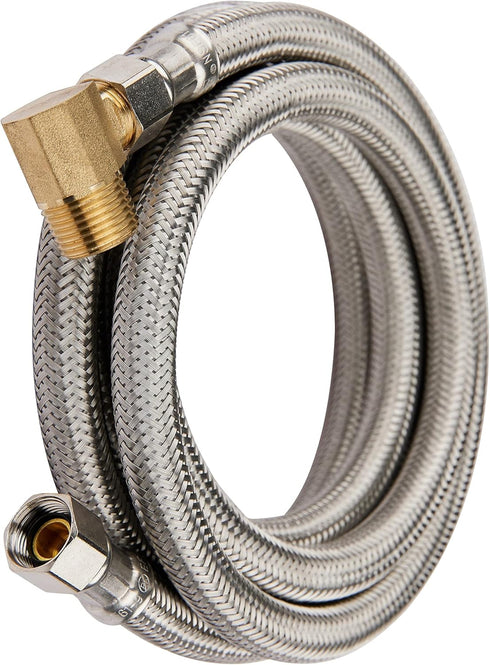 EFIELD Premium Stainless Steel Dishwasher Hose, 6 FT Burst Proof Water Supply Hose with 90 Degree Elbow