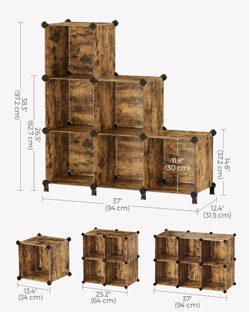 6 Closet 11.8 11.8 11.8 Inch ULPC111A01 SONGMICS Cube Storage Organizer, Modular Bookshelf, DIY Organizers and Storage