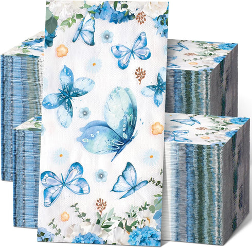 Spiareal 200 Packs Disposable Hand Towels for Guests Bulk Bathroom Napkins Butterfly