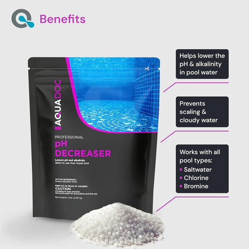 5lb MAV AquaDoc pH Down for Pools - - Sodium Bisulfate pH Decreaser for Pool & Alkalinity Decreaser - Easy Dissolving