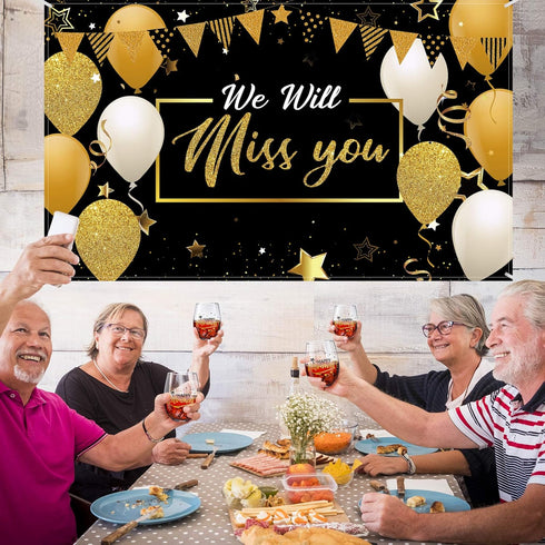 Patelai Happy Retirement Wine Glasses 17 oz, Stemless Wine Glasses for Women Men, Black and Gold Retirement Gift