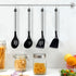 Pleafind 4-Pcs Silicone Cooking Utensils Set, Includes Wok Ladle, Slotted Spoon, Solid Spatula, Slotted Spatula,