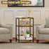 X-cosrack Side Table with Charging Station, End Table with USB Ports and Outlets, Nightstand with Storage Shelves
