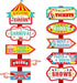 20 Pieces Circus Carnival Party Direction Signs, Birthday Showman Themes Decor Accessories