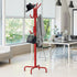 Simple Houseware Standing Coat and Hat Hanger Organizer Rack, 12 Hooks in Red