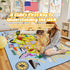 J Rombol 4x6, Educational USA Map Area Rug Playroom Bedroom Classroom Rug for Kids, Stain Resistant Toddler Baby