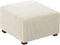 Flamingo P Stretch Ottoman Cover - Square Ottoman Slipcover Furniture Protector - Biscotti Beige