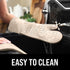 HOMWE Extra Long Professional Silicone Oven Mitt, Heat Resistant Pot Holders, 1 Pair Beige