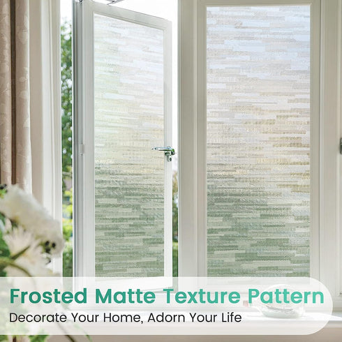 rabbitgoo Window Privacy Film, Frosted Glass Privacy Window Film, No Glue Glass Door Film Static Cling, Sun Blocking Non Adhesive Window Vinyl Clings for Home, Office, Living Room (17.5" x 78.7") by rabbitgoo