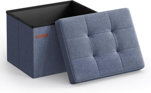 SONGMICS MAZIE Collection - Small Folding Storage Ottoman, Foot Rest Stool, 12.2