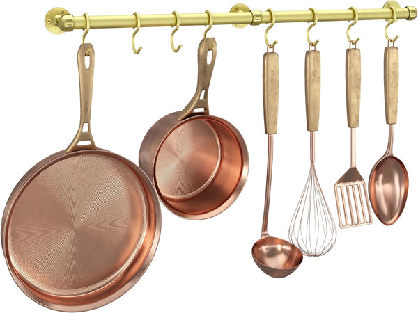 ROTHLEY Stainless Steel Hanging Pot Rack Hanger - 23.7 Inch Heavy Duty Pot Bar Rack