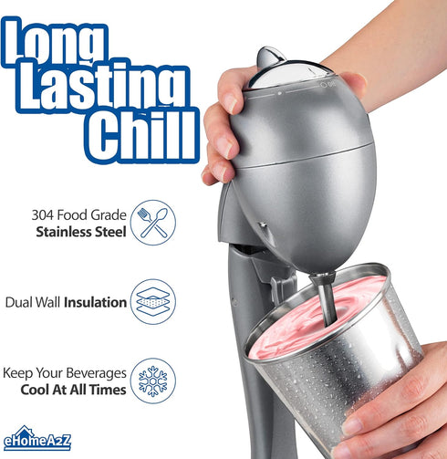EHOMEA2Z Malt Cup Stainless Steel Ice Cream Milkshake Commercial Grade, 30 oz