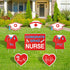 8Pcs 16Pcs Whaline Nurse Graduation Yard Signs with Stakes Grad Cap Nurse Cap Lawn Sign Waterproof Congrats Grad Lawn