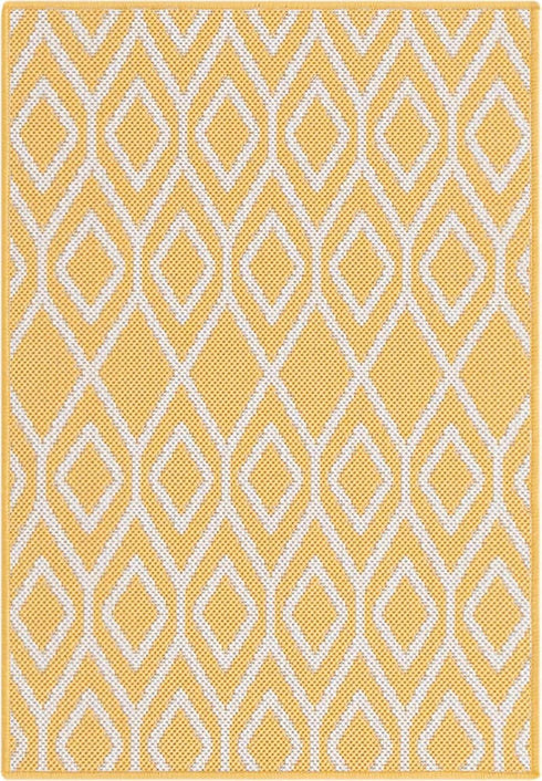 Jill Zarin Outdoor Area Rug - Turks and Caicos, 2' 2" x 3' Rectangle, Yellow Ivory/Ivory Collection