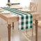 NATUS WEAVER Cotton Dark Green & White 2 Side Buffalo Check Farmhouse Table Runner