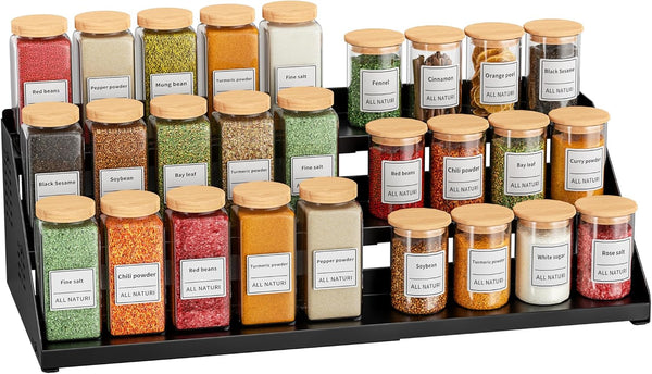 BOIVSHI Spice Organizer, Spice Rack for Expandable 3-Tier, Spice Organization for Cabinet