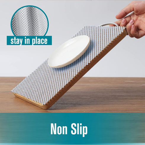 Shelf Drawer Liner Non-Adhesive Non Slip Durable, Long Size 12 in X 20ft for Drawers, Shelves, Cabinets, Storage, Beige