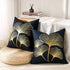 BONSTRAP 20x20 Set 2 Black Decorative Throw Pillow Covers Gold Line Ginkgo Cushion Covers Plant Leaf Velvet Modern