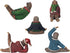 Yoga Sloth Figurines in Ugly Christmas Sweaters, 3" Polyresin Mini Statue for Home Decoration