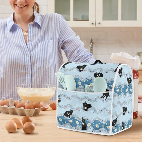 Cat Music Mixer Cover, Kitchen Appliance Covers to Keep Clean & Safe, Dustproof Compatible with 5-8 Qt Bowl-Lift Stand