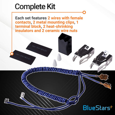 BlueStars 4 Packs WB17T10006 Range Surface Burner Terminal Block Kit Replacement for GE Kenmore Ranges