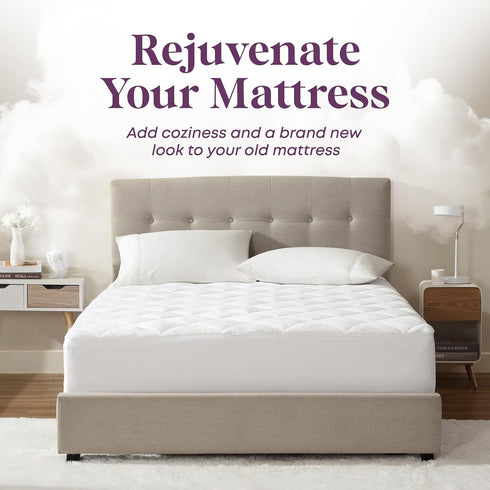 7-9 inches CirclesHome Crib Size Mattress Pad Pillow Top - Double Puff Fleece Top Down Alternative Mattress Protector