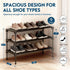 3 Closet, 28" LOFTEY Shoe Rack, Tier Non-Woven Shoe Shelf, Stackable Shoe Rack Organier for Front Door and Entryway