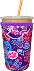Koverz Insulated Neoprene Iced Coffee Sleeve, Fits 24 Oz. Cup, Washable & Reusable, Medium Paisley