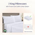 California Design Den Luxuriously Soft 600 Thread Count 100% Cotton King Size Pillowcase Set of 2