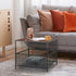 2 20 inch SUPER DEAL Tier Side Table with Mesh Basket, Square End Table Nightstand for Bedroom Living Room, Mini Fridge