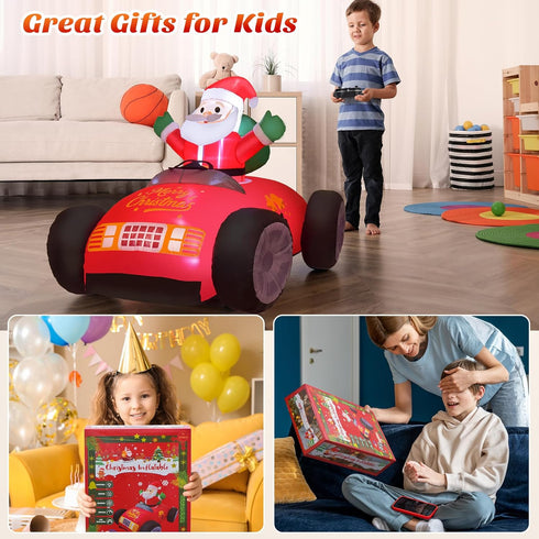 3.5FT 360Rotation, KLYLOP RC Inflatable Santa Claus Outdoor with Auto Inflate, Christmas Inflatables Santa Toys Car