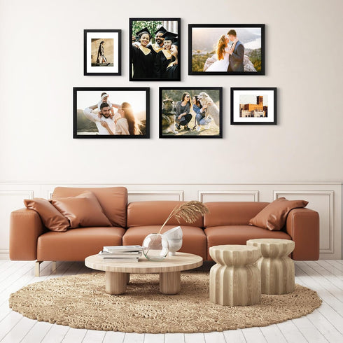 Golden State Art 11x14 Black Photo Wood Frame with Real Glass and White Mat for 8x10 Picture