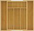 JoyJolt Bamboo Expandable Drawer Organizer for Kitchen Utensils, Adjustable Cutlery Tray with 4-6 Slots