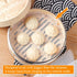 GUCUJI 12 Inch Silicone Bamboo Steamer Liners, Non-Stick Reusable Steamer Mesh Mats for Dumplings, Veggies, Food Grade