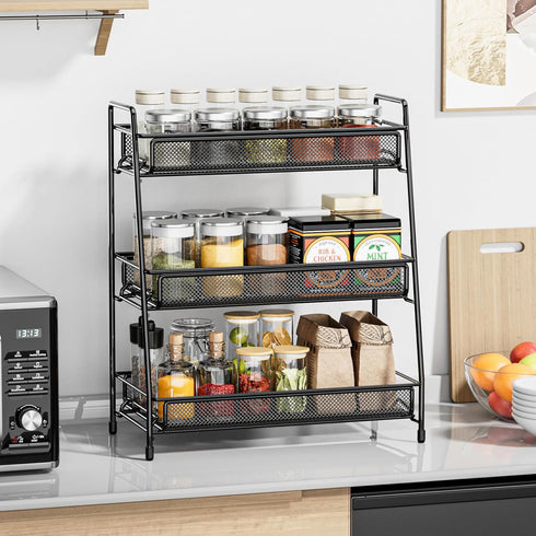 Countertop 3 Counter EKNITEY Bathroom Organizer Rack - Tier Spice Rack Metal Makeup Rack Small Perfume Vanity Organizer